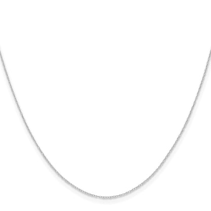 24 Inch 14K White Gold .4 mm Carded Cable Rope Chain Necklace