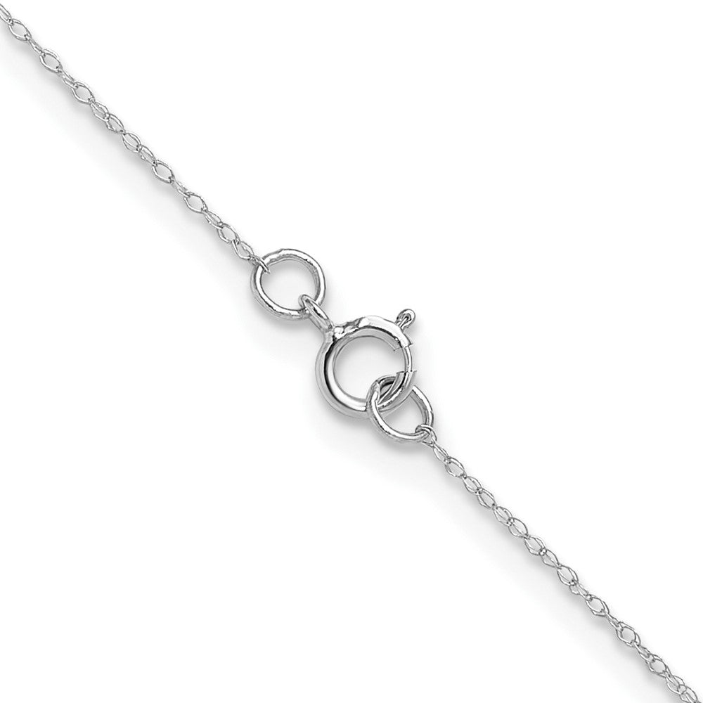 24 Inch 14K White Gold .4 mm Carded Cable Rope Chain Necklace