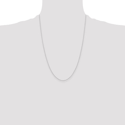 24 Inch 14K White Gold .4 mm Carded Cable Rope Chain Necklace