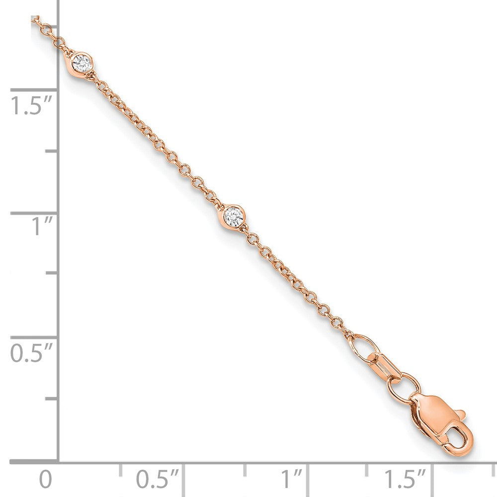 True Origin 14K Rose Gold 1/5 carat Lab Grown Diamond VS+ F+ Complete 9 Station 9 in Bracelet