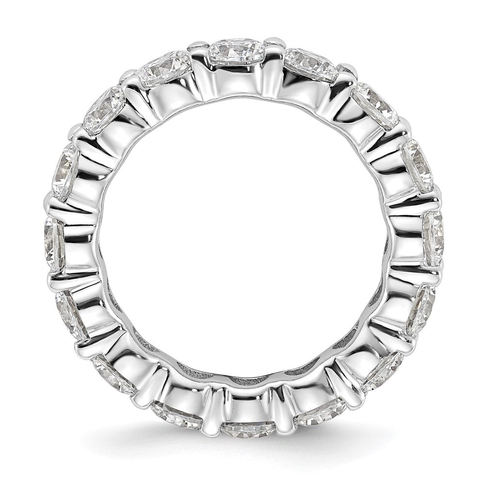 14K White Gold Polished Size 7.5 Shared Prong 4 carat Diamond Complete Eternity Wedding Band Ring