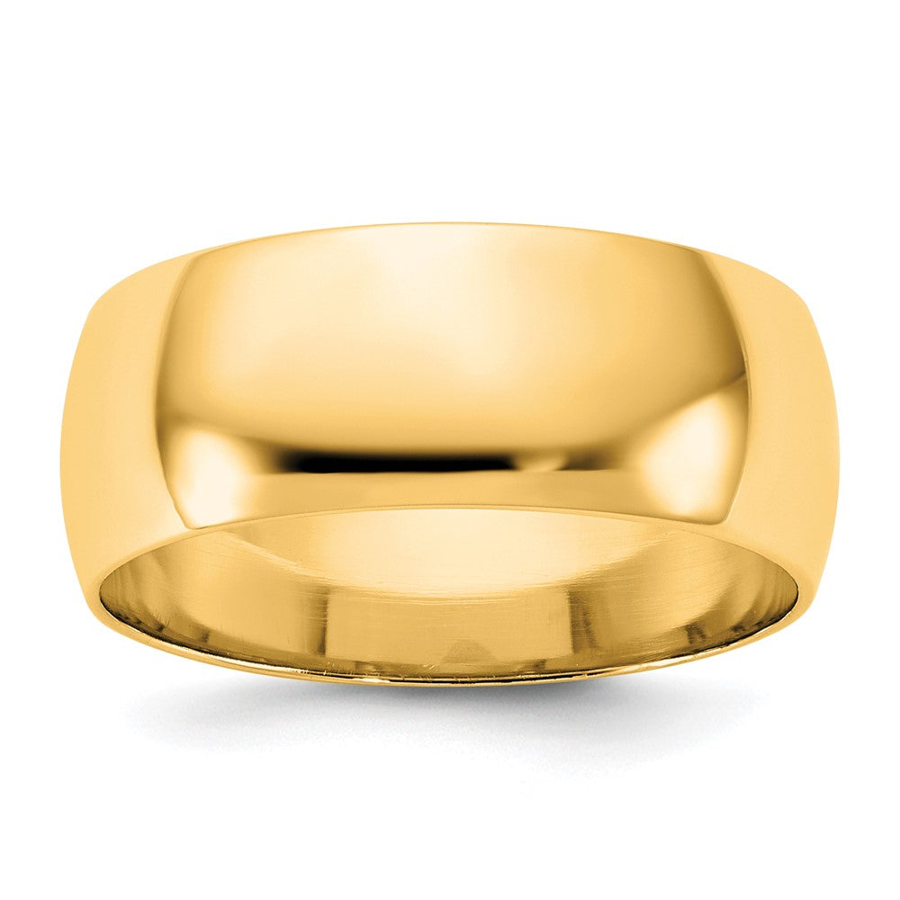 14K Yellow Gold 7.5mm LTW Half Round Wedding Band Ring