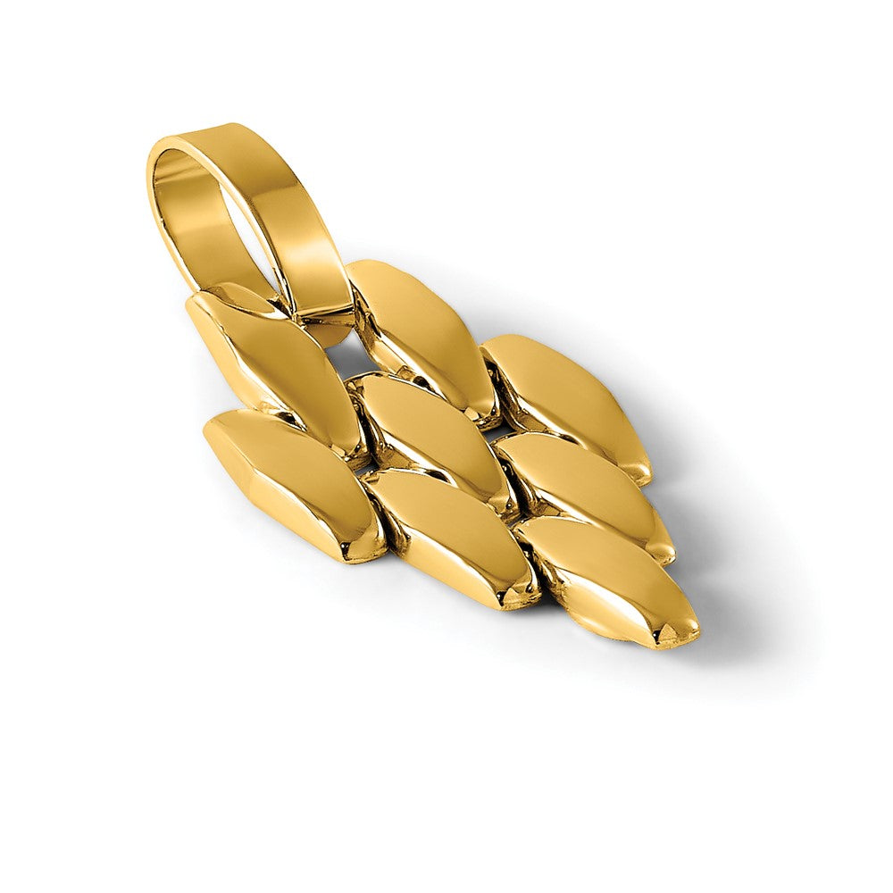 14K Yellow Gold Polished Fancy Link Geometric Dangle Pendant