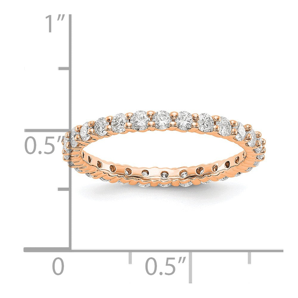 14K Rose Gold Polished shared Prong 1ct Diamond Eternity Wedding Band Ring