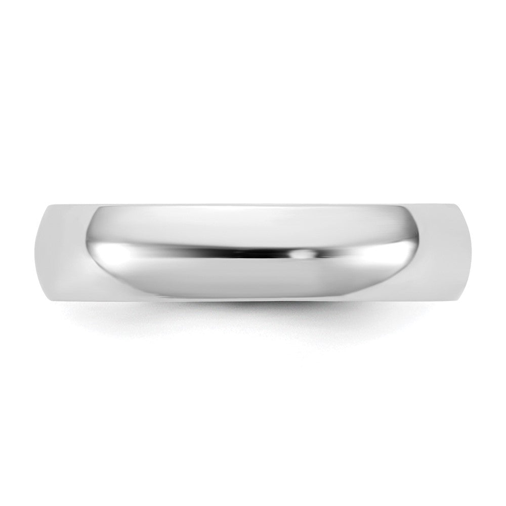 14k White Gold 4.5mm LTW Half Round Wedding Band Ring