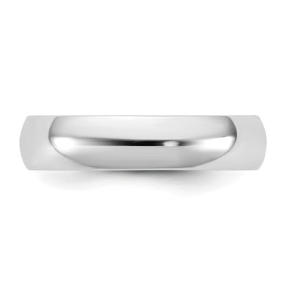 14k White Gold 4.5mm LTW Half Round Wedding Band Ring