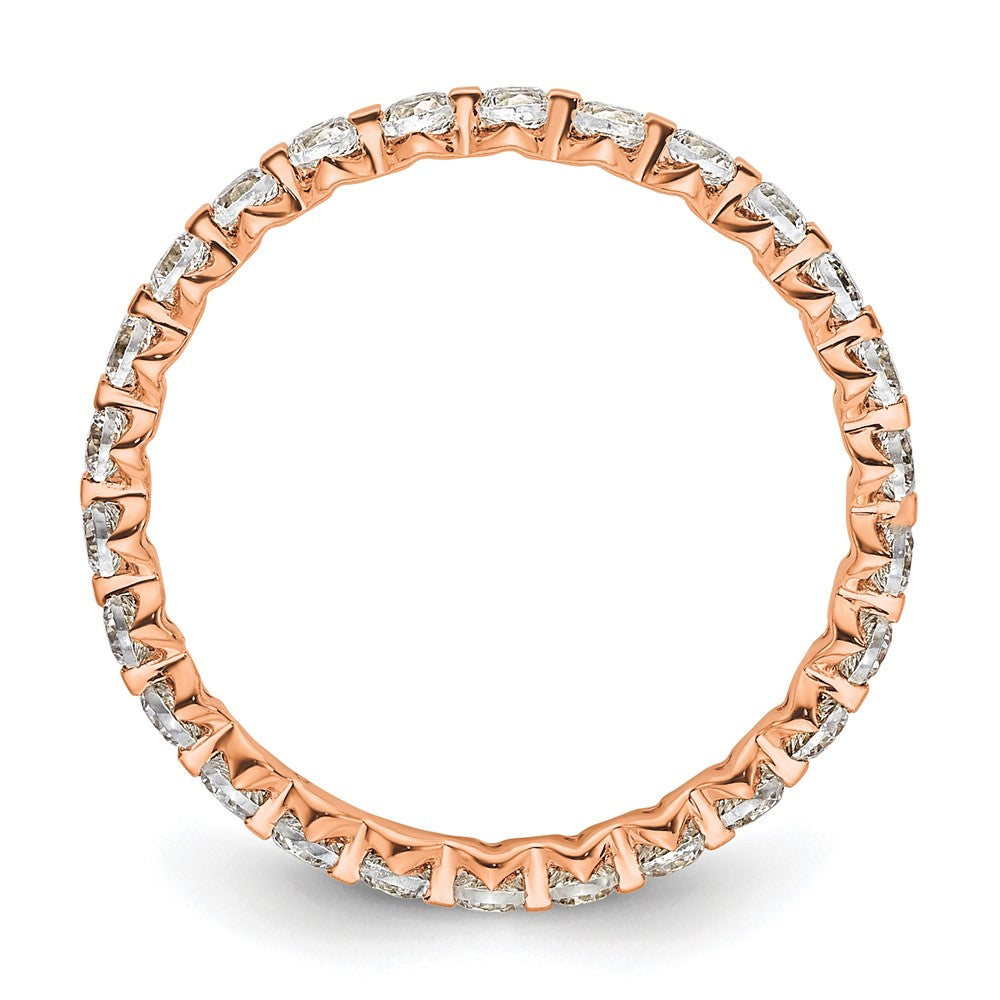 True Origin 14K Rose Gold 7/8 carat Lab Grown Diamond VS+ F+ Size 6 Complete Eternity Wedding Band Ring