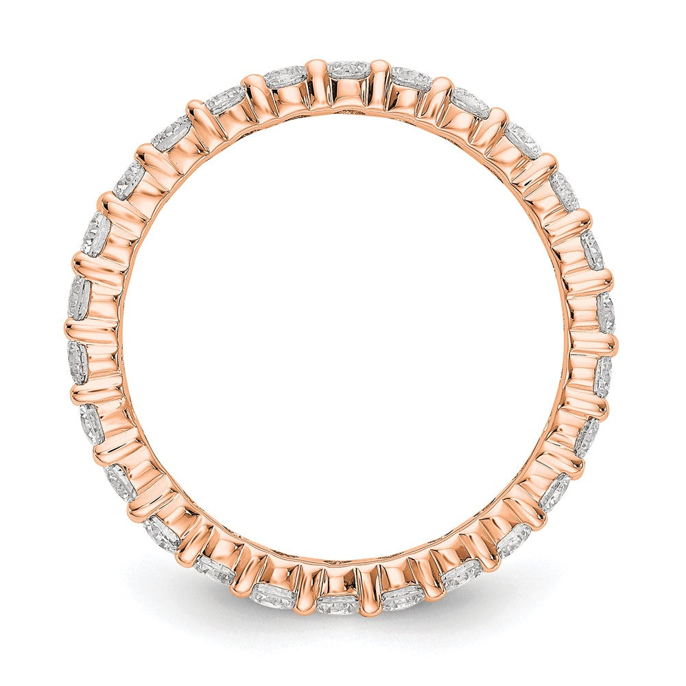 14K Rose Gold 1.5CT Shared Prong Diamond Eternity Wedding Band Ring