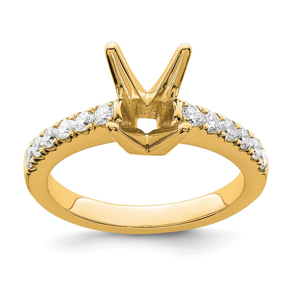 True Origin 14K Yellow Gold 3/8 carat Lab Grown Diamond VS+ F+ Semi-Mount Princess Engagement Ring