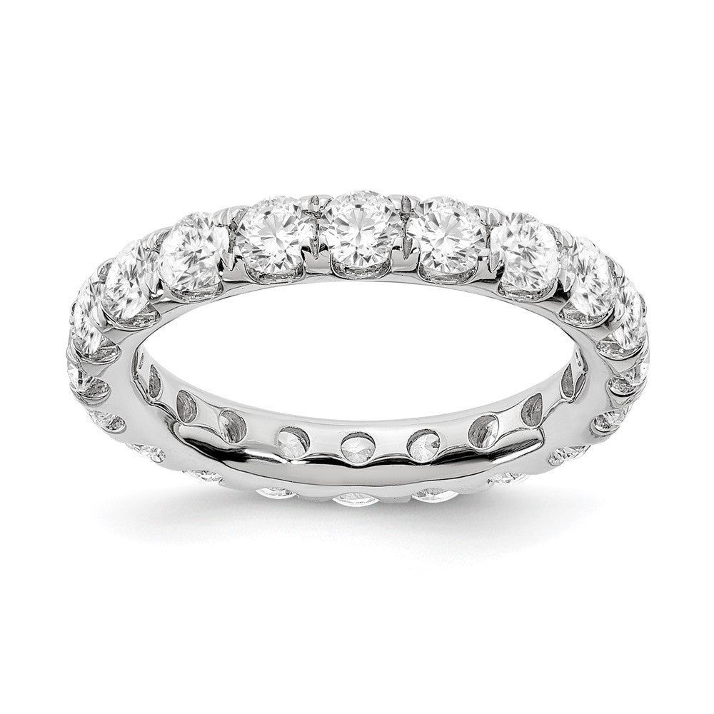 True Origin 14K White Gold 3 carat Lab Grown Diamond VS+ F+ Size 7.5 Complete Eternity Wedding Band Ring