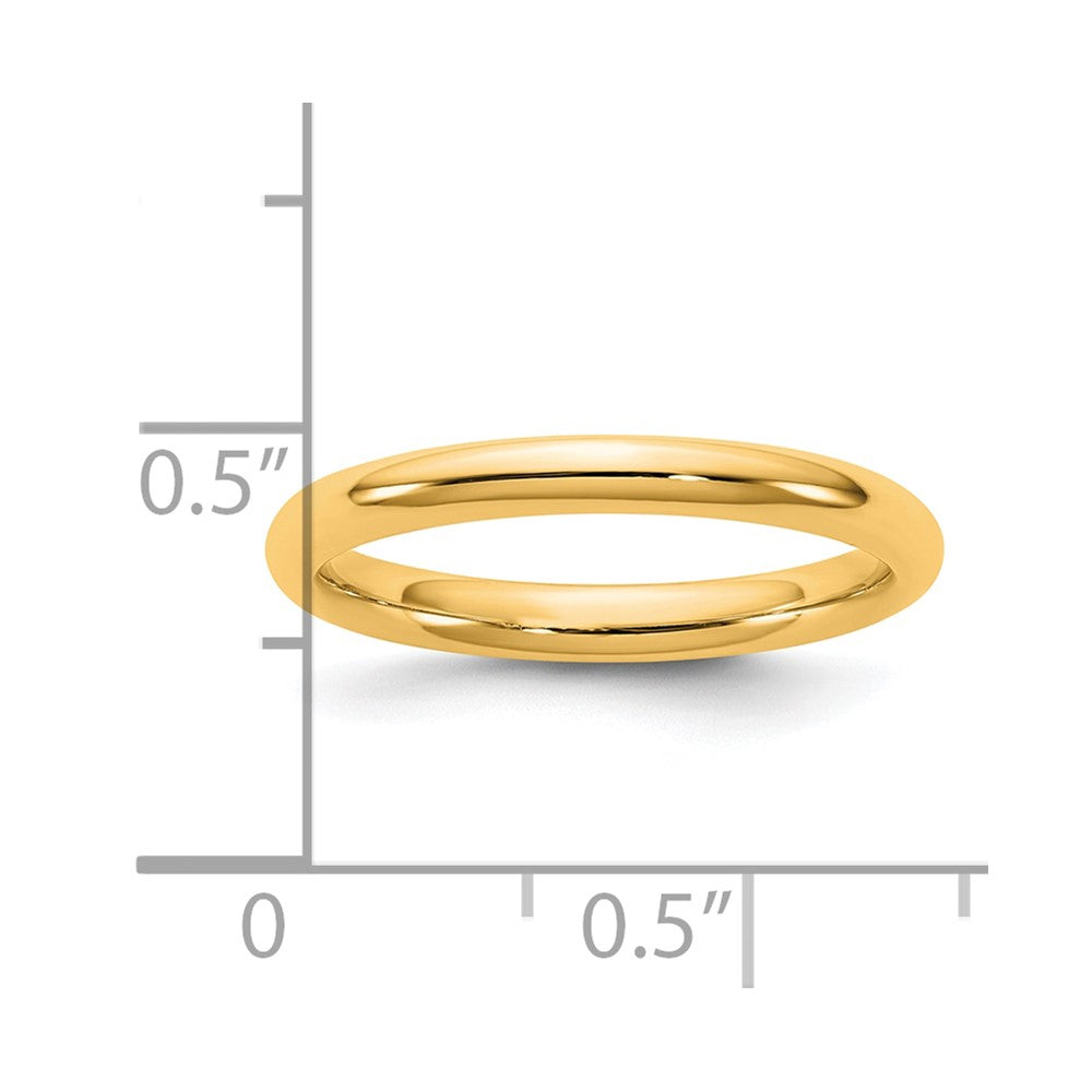 14K Yellow Gold 2.5mm Standard Comfort Fit Wedding Band Ring