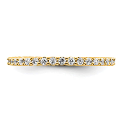 14K Yellow Gold Polished Size 6.5 Shared Prong 1/2 carat Diamond Complete Eternity Wedding Band Ring