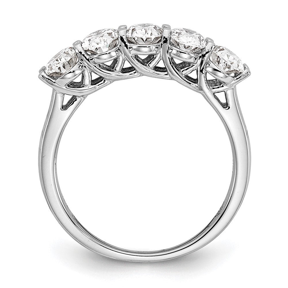 True Origin 14K White Gold 2 carat Lab Grown Diamond VS+ F+ Complete Oval Five Stone Ring