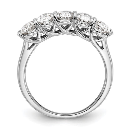 True Origin 14K White Gold 2 carat Lab Grown Diamond VS+ F+ Complete Oval Five Stone Ring