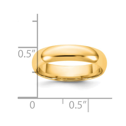 14K Yellow Gold 4.5mm LTW Comfort Fit Wedding Band Ring