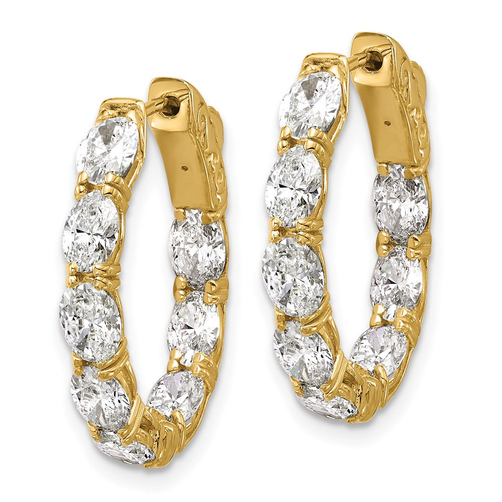14K Yellow Gold Certified 5x3 Oval Lab Grown VS DEF Diamond Inside ...
