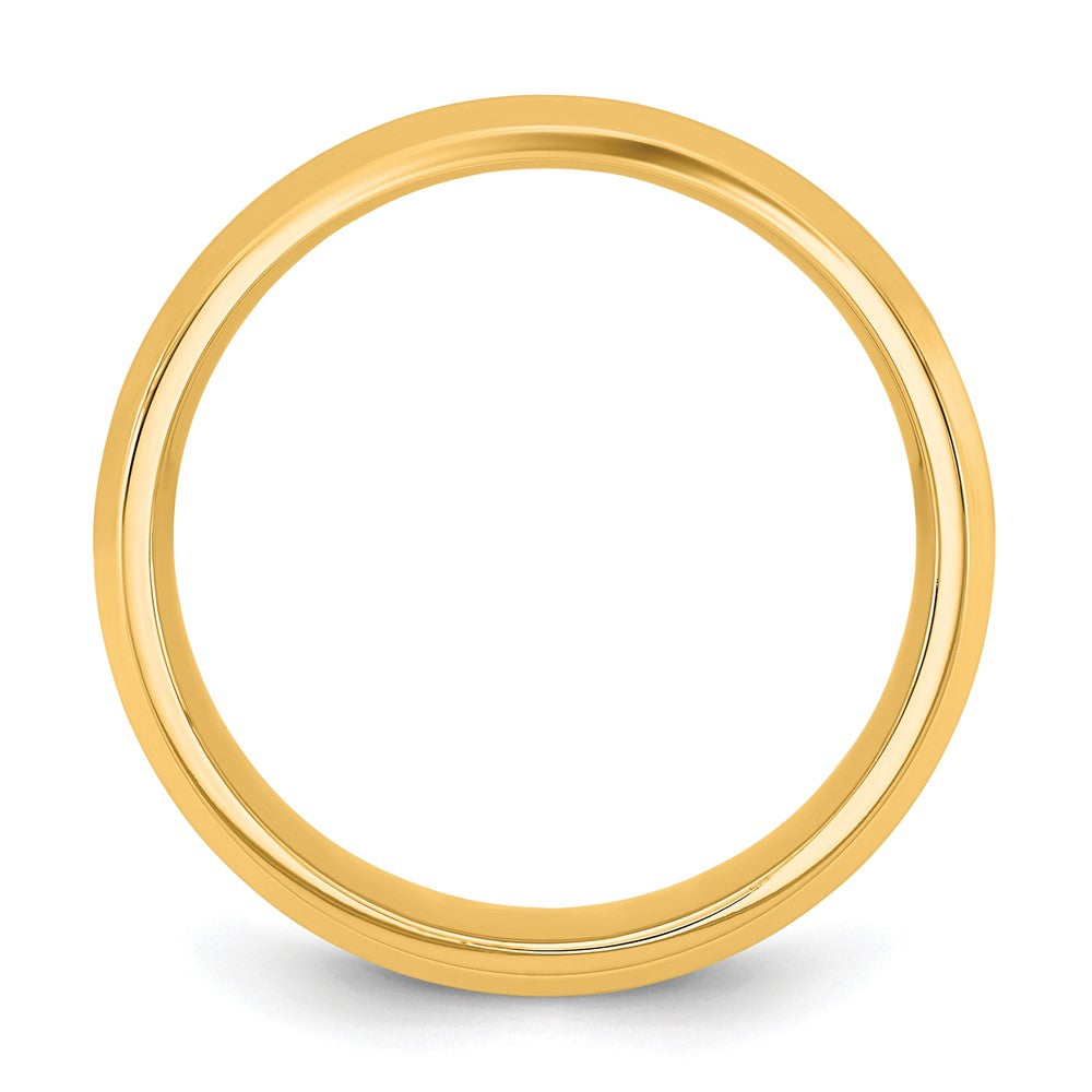 14K Yellow Gold 6.5mm Bevel Edge Comfort Fit Wedding Band Ring