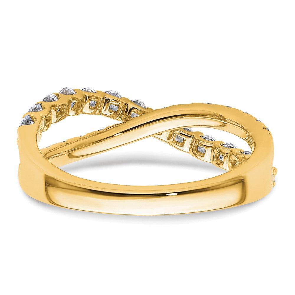 True Origin 14K Yellow Gold 1 carat Lab Grown Diamond VS+ F+ Complete Crisscross Wedding Band Ring