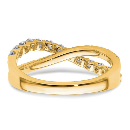 True Origin 14K Yellow Gold 1 carat Lab Grown Diamond VS+ F+ Complete Crisscross Wedding Band Ring