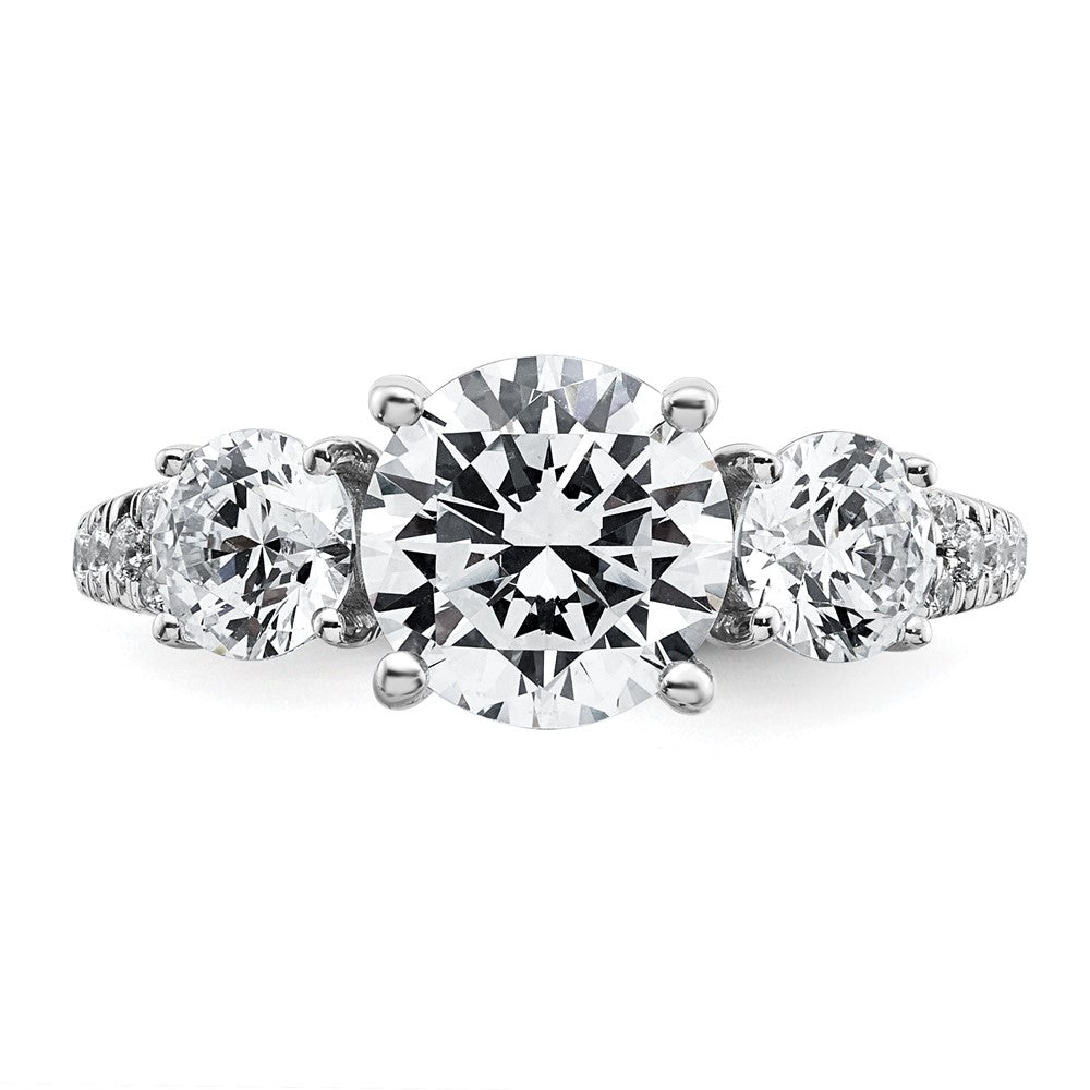 True Origin 14K White Gold 2 carat Lab Grown Diamond VS+ F+ Complete Oval Three Stone Ring