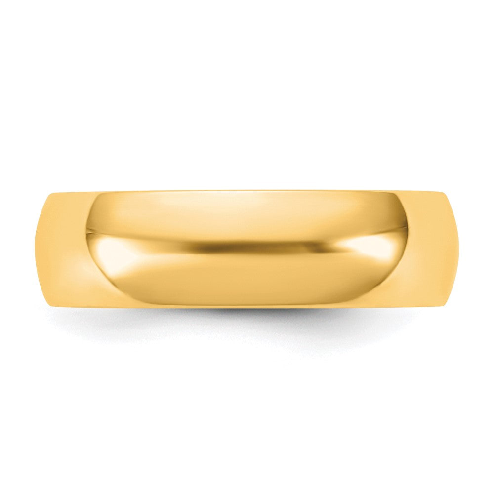 14K Yellow Gold 5.5mm LTW Half Round Wedding Band Ring