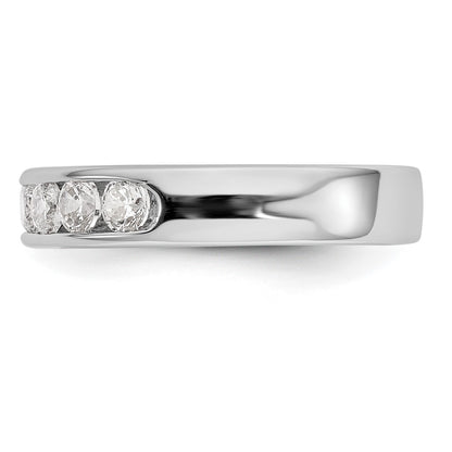 10K White Gold 7-Stone Diamond Channel Wedding Band Ring