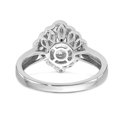 True Origin 14K White Gold 1/4 carat Lab Grown Diamond VS+ F+ Semi-Mount Round  Halo Engagement Ring