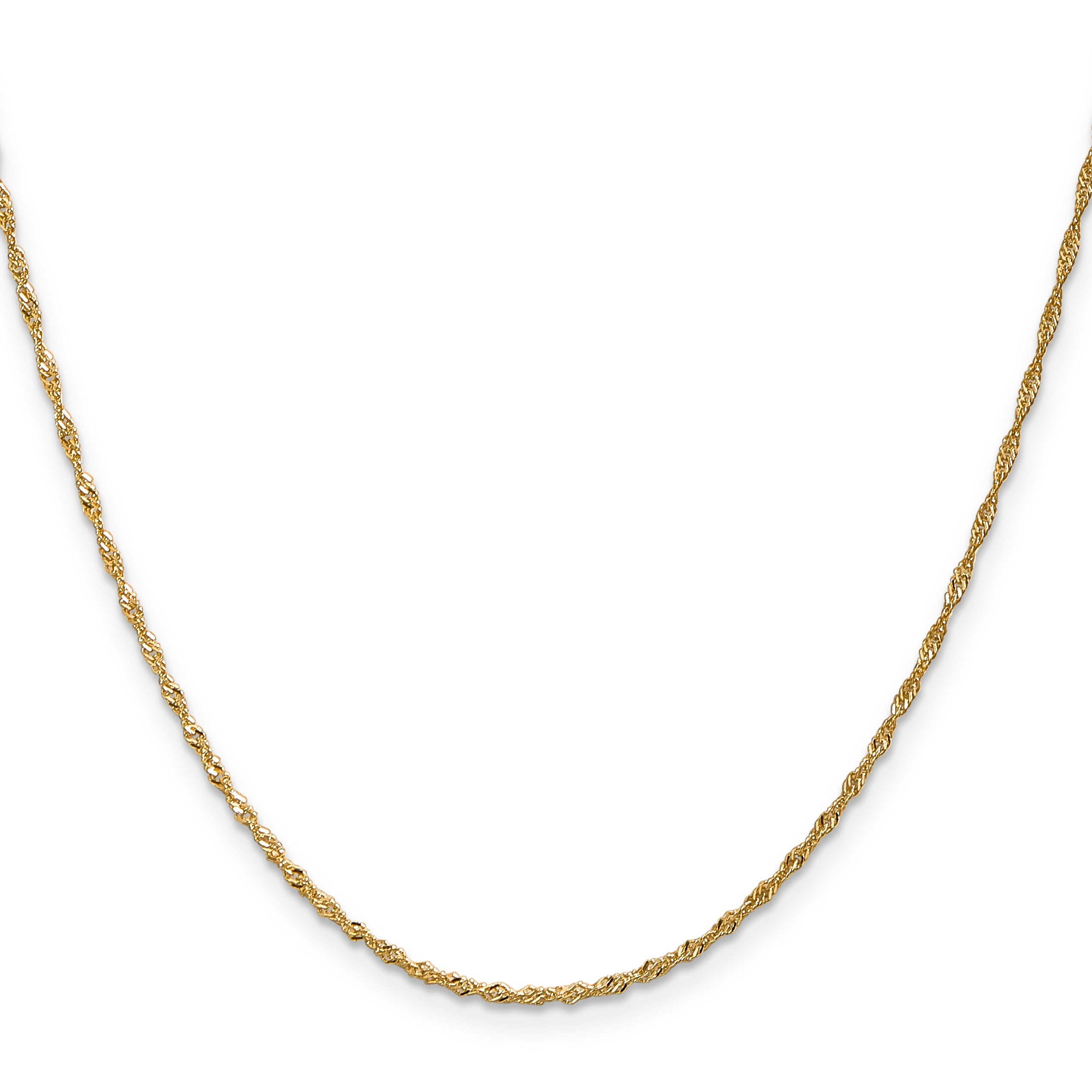 20 Inch 14K 1.3mm Singapore Chain Necklace