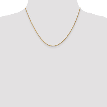 18 Inch 14K 1.3mm Singapore Chain Necklace