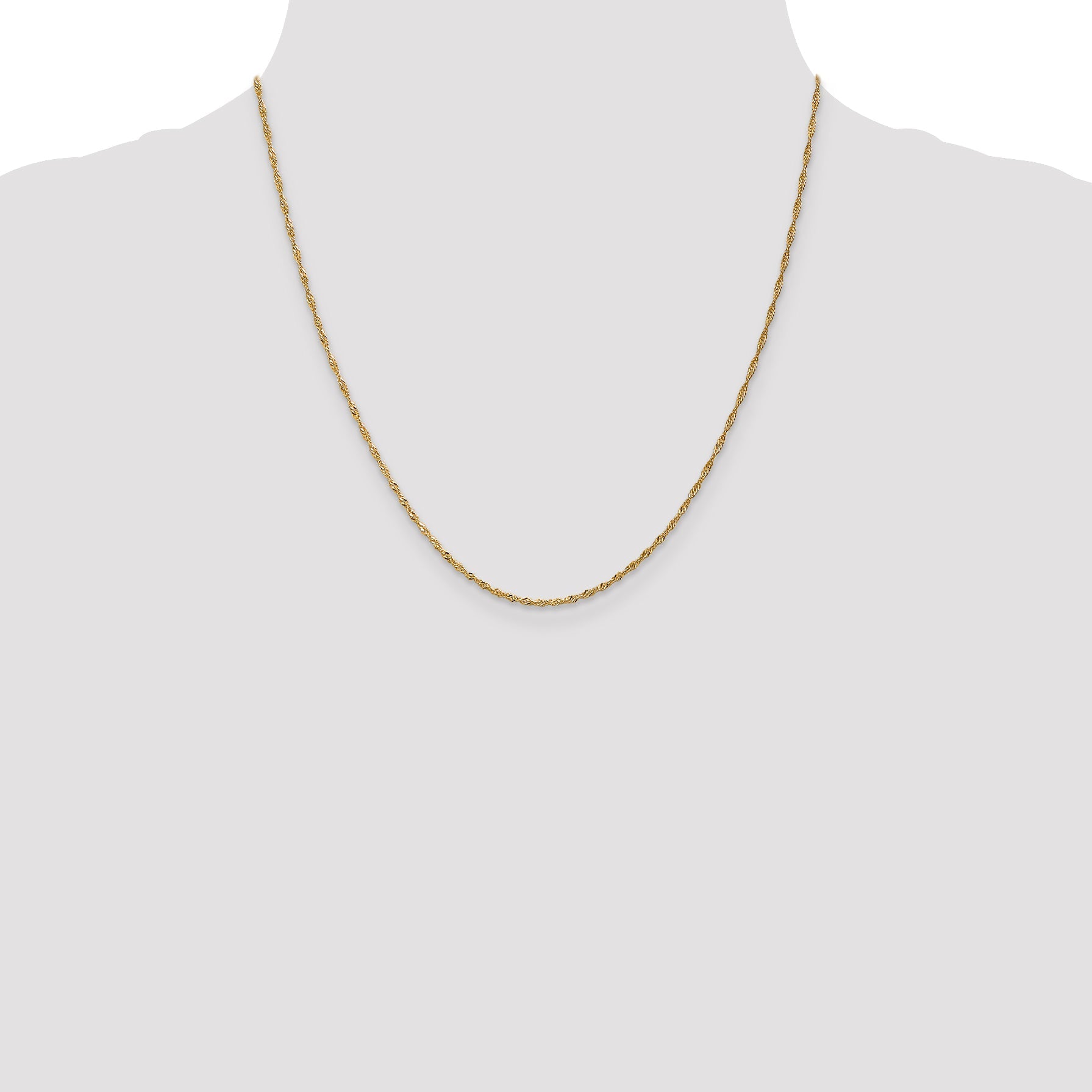 20 Inch 14K 1.3mm Singapore Chain Necklace