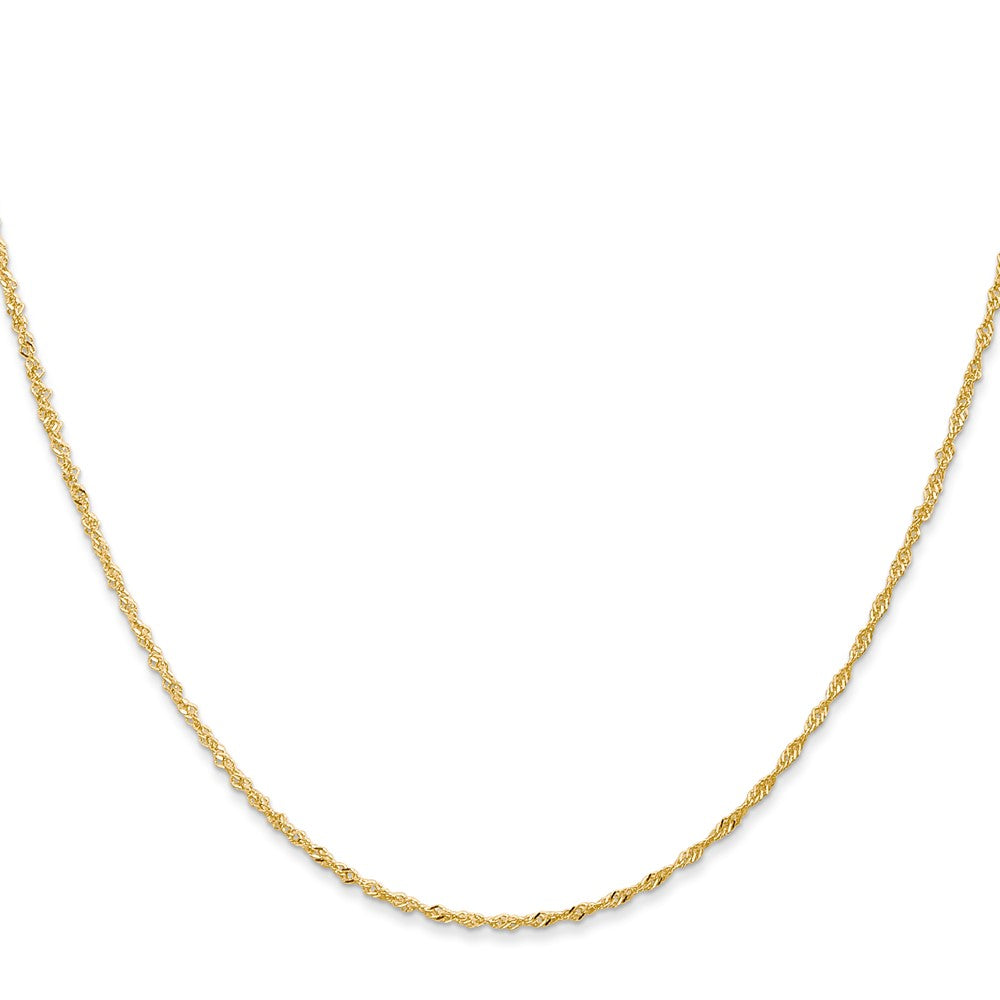 22 Inch 10K Yellow Gold 1 mm Singapore Chain Necklace