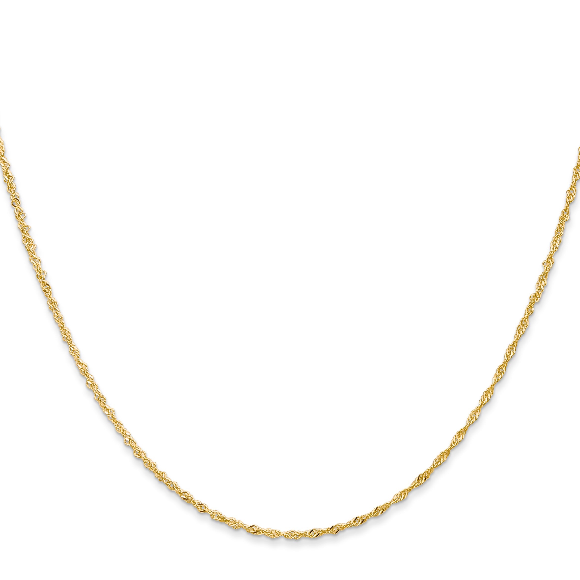 24 Inch 10K Yellow Gold 1 mm Singapore Chain Necklace