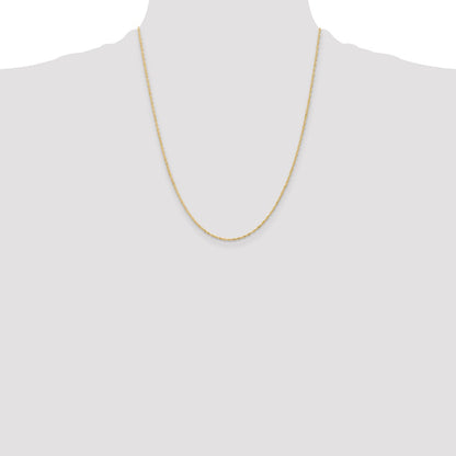 22 Inch 10K Yellow Gold 1 mm Singapore Chain Necklace