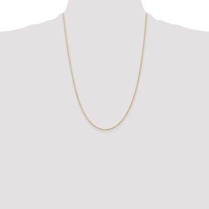 24 Inch 10K Yellow Gold 1 mm Singapore Chain Necklace