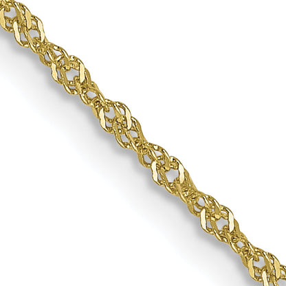 24 Inch 10K Yellow Gold 1 mm Singapore Chain Necklace