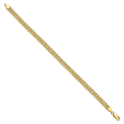14k Yellow Gold 4.5mm Wide Diamond-Cut Triple Rope Chain Bracelet