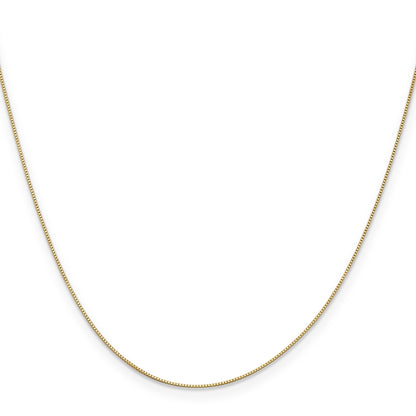 10K Yellow Gold .5mm Baby Box Chain Spring Ring Clasp