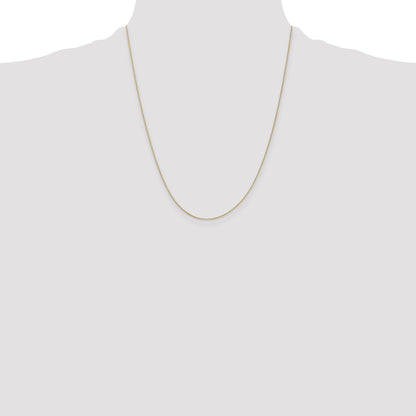 10K Yellow Gold .5mm Baby Box Chain Spring Ring Clasp