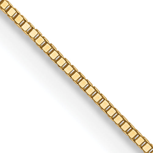 10K Yellow Gold .5mm Baby Box Chain Spring Ring Clasp