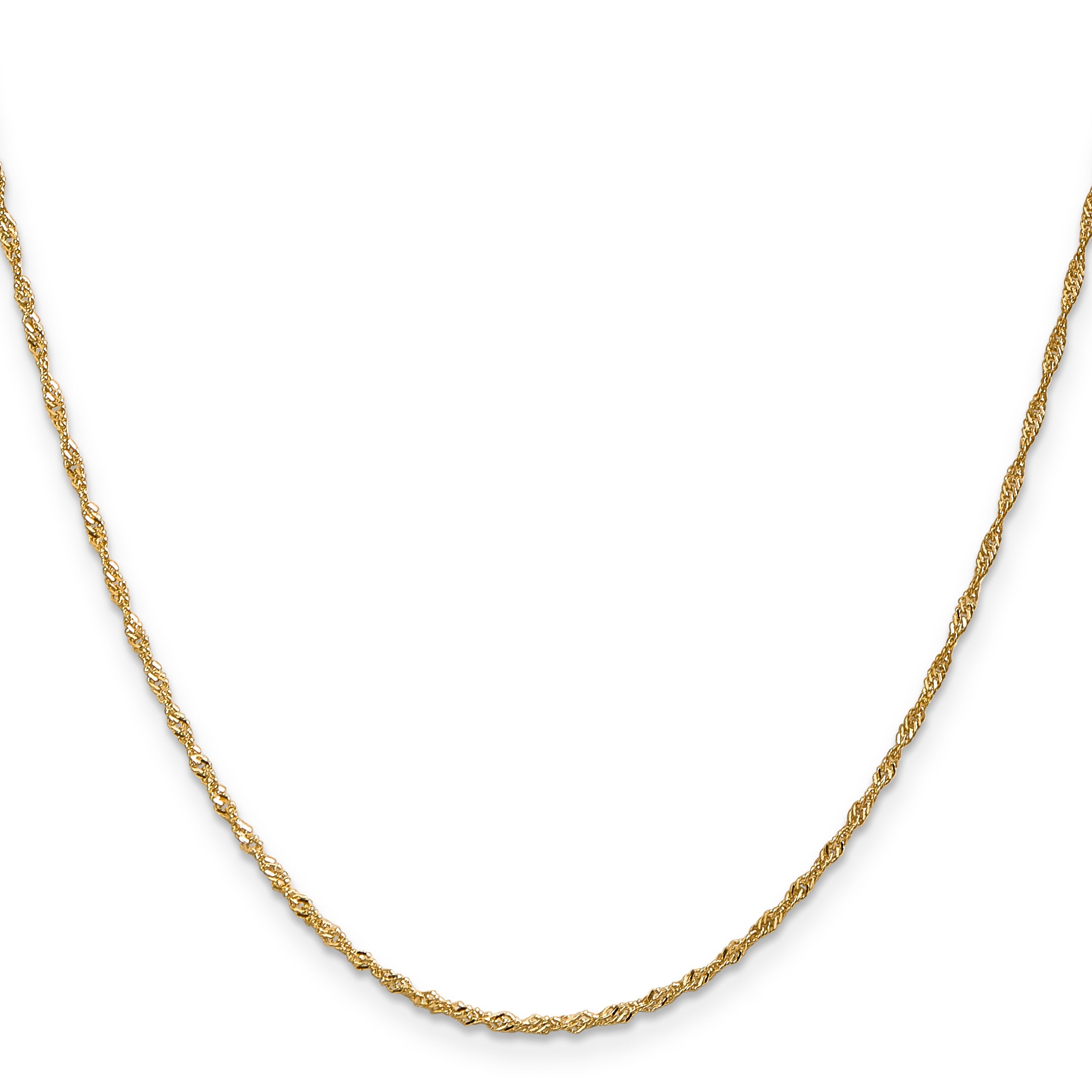 20 Inch 10K 1.3 mm Singapore Chain Necklace