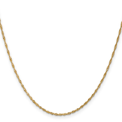 20 Inch 10K 1.3 mm Singapore Chain Necklace