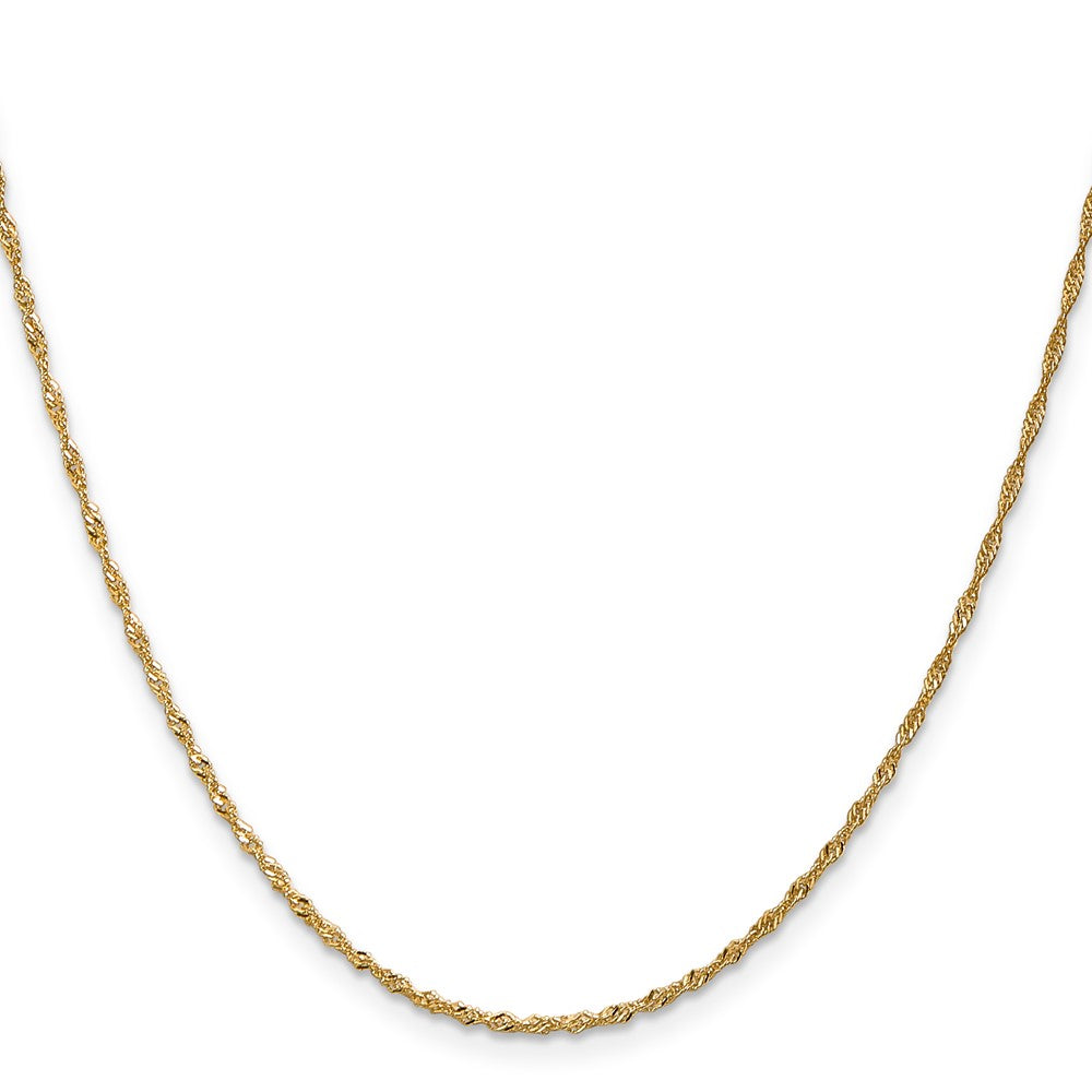 22 Inch 10K Yellow Gold 1.3 mm Singapore Chain Necklace