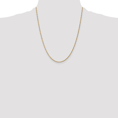 22 Inch 10K Yellow Gold 1.3 mm Singapore Chain Necklace
