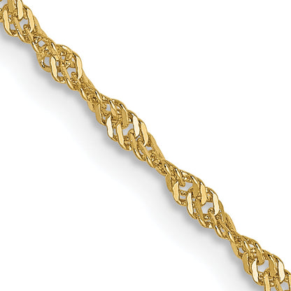 20 Inch 10K 1.3 mm Singapore Chain Necklace