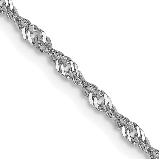 24 Inch 14K White Gold 1.6mm Singapore Chain Necklace