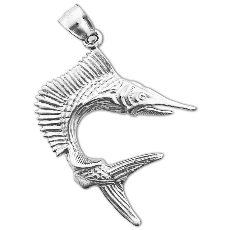 14K Gold 3-D Sailfish Pendant