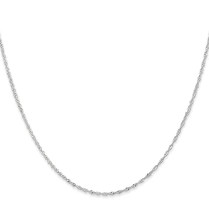 24 Inch 10K White Gold 1mm Singapore Chain Necklace