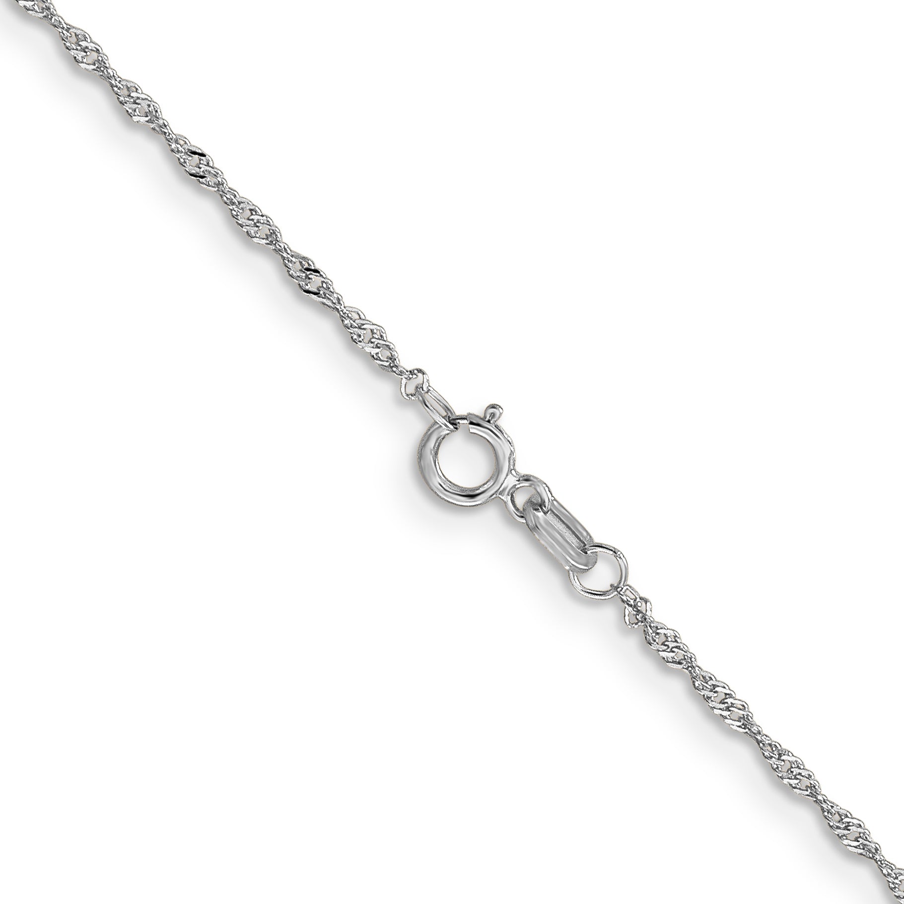 24 Inch 10K White Gold 1mm Singapore Chain Necklace