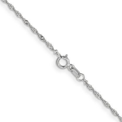 24 Inch 10K White Gold 1mm Singapore Chain Necklace