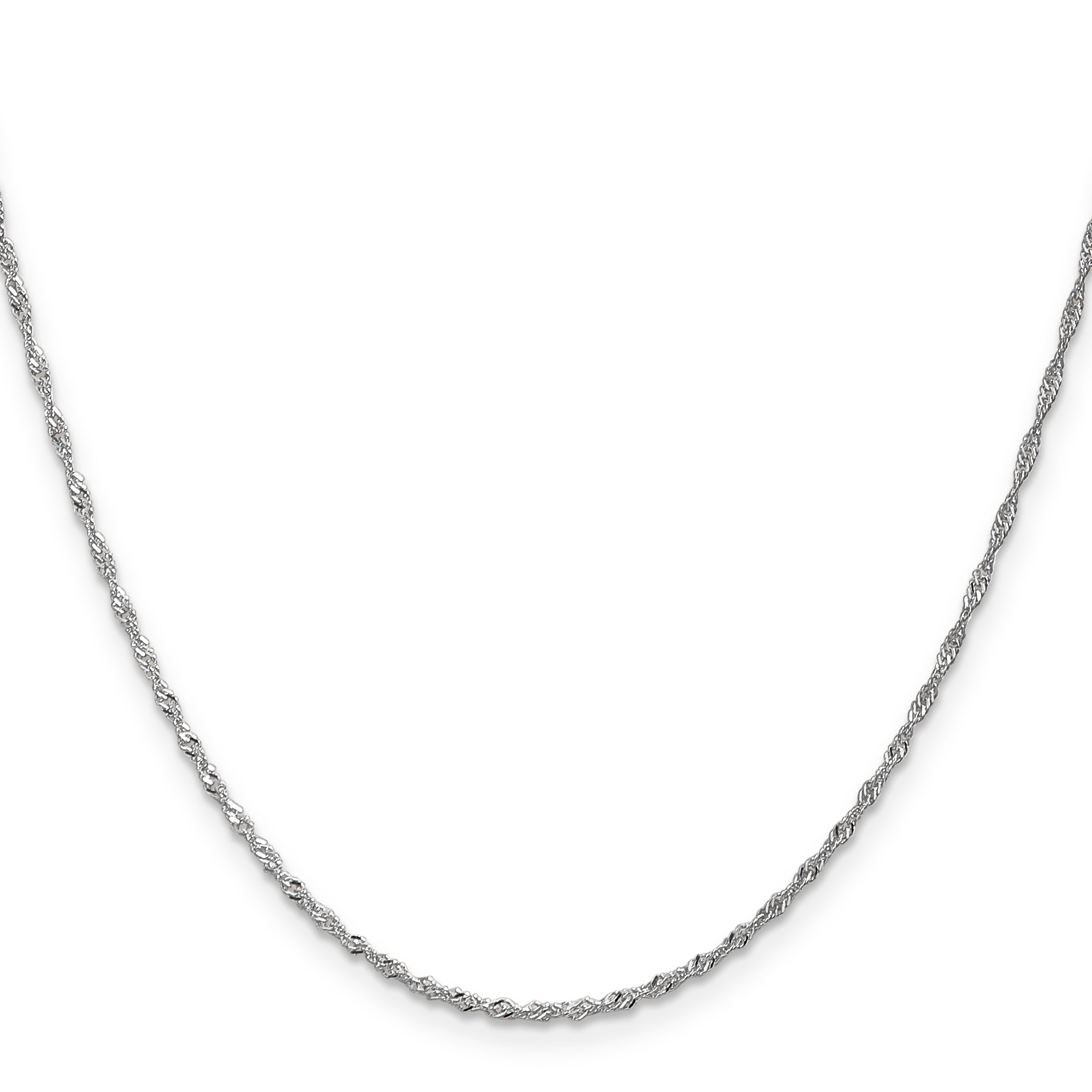 22 Inch 10K White Gold 1.3mm Singapore Chain Necklace